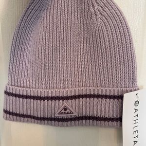 Athleta Purple Ribbed Knit Hat